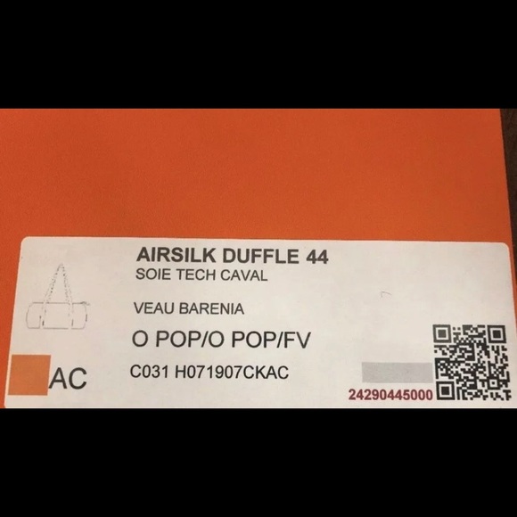 New Hermès Airsilk 44 duffle bag orange poppy - Picture 10 of 14